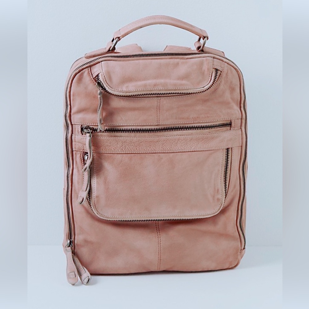 Free People Dusty Rose Leather Backpack